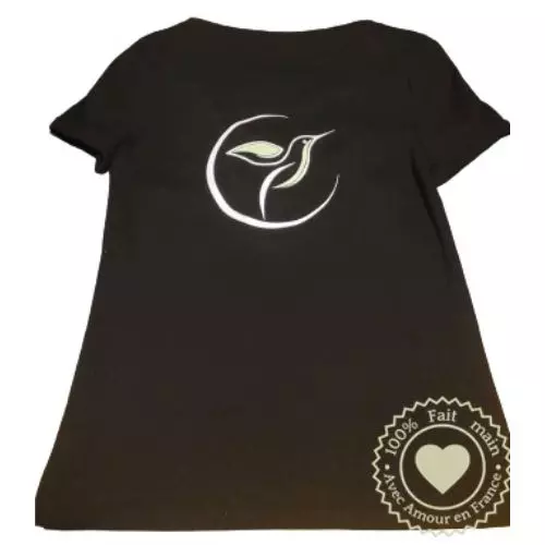 T-shirt col V pour Elle La Part du Colibri - Face arrière avec logo